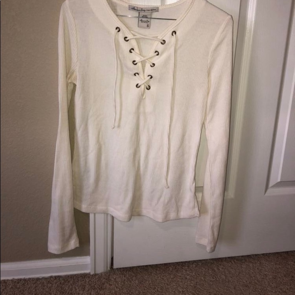 White long sleeve top